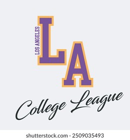 Antiguas typography college varsity Los Angeles college league slogan print para camiseta gráfica o sudadera - Vector