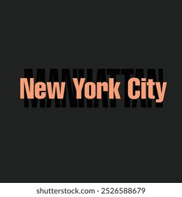 Vintage typography college varsity manhattan new york city brooklyn slogan print graphic for t-shirt t shirt or sweatshirt hoodie - Vector college illustration