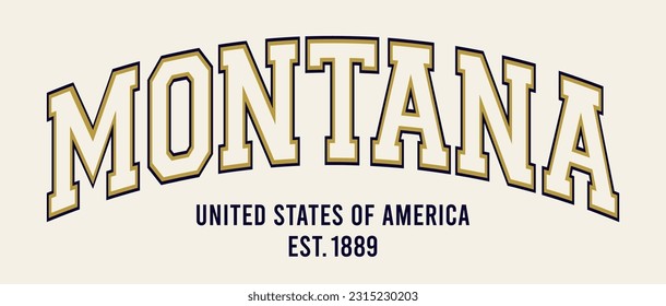 varsity de la universidad de tipografía de época estampa de eslogan de estados unidos para camiseta de tejas gráficas o camiseta - Vector