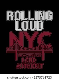 Vintage typography college varsity New York City state slogan print for graphic tee t shirt or sweatshirt - Vector