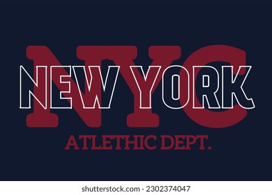 Vintage typography college varsity New York City state slogan print for graphic tee t shirt or sweatshirt