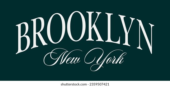 Vintage typography college varsity New York state Brooklyn city slogan print for graphic tee t shirt or sweatshirt - Vector