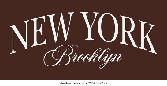 Vintage typography college varsity New York state Brooklyn city slogan print for graphic tee t shirt or sweatshirt - Vector