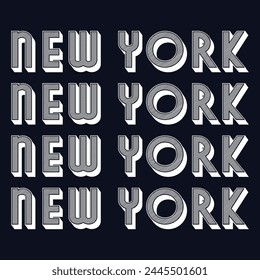 Vintage typography college varsity New York City state slogan print for graphic tee t shirt or sweatshirt - Vector