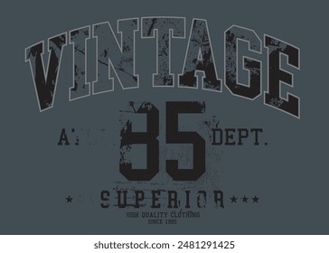 Vintage typography college varsity, New york city superior denim, t-shirt graphics, Vintage Denim Outfitters - Tee Design For Printing.eps8