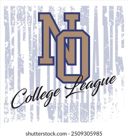 Vintage typography college varsity New Orleans college league slogan print for graphic tee t shirt or sweatshirt - Vector