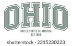 Vintage typography college varsity ohio united states of america slogan print for graphic tee t shirt or sweatshirt - Vector