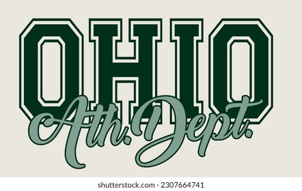 Vintage typography college varsity state athletic department slogan print for graphic tee t shirt or sweatshirt - Vector