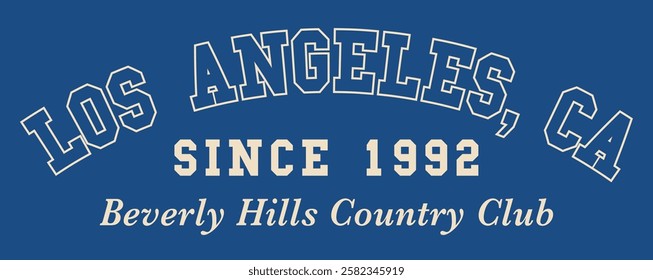 Vintage typography college varsity state retro slogan print for graphic tee t shirt or sweatshirt hoodie - Vector