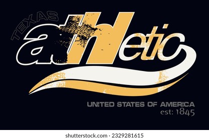 Vintage typography college varsity texas united states of america sl, athletic typography, athletic typography slogan print, athletic slogan print with grunge effect for t shirt