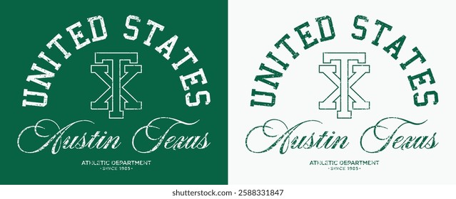 Vintage typography college varsity united states athletic department slogan print with letter embroidery for graphic tee t shirt or sweatshirt hoodie poster sticker - Vector