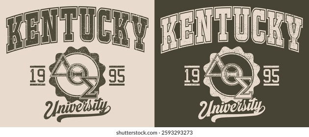 Vintage typography college varsity united states of america university athletics retro slogan colorful print with grunge texture for graphic tee t shirt or sweatshirt hoodie poster sticker - Vector
