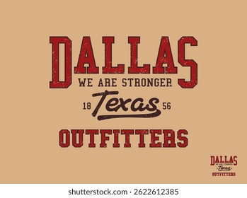 Tipografia vintage Dallas design t shirt e outros usos.
