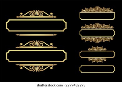 Vintage typography design element. Labels and badges, retro ribbons, fancy ornate logo symbols, calligraphic loops, flourish ornament sketches and more. template made mold for interior projects