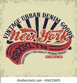 Vintage typography emblem, grunge  t-shirt graphics,  artwork apparel stamp, tee print design, vector