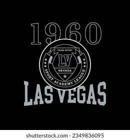 Vintage typography football varsity Las Vegas, Nevada slogan print for graphic tee t-shirt or sweatshirt - Vector