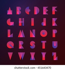 Vintage Typography Gradient Font. Vector Modern Alphabet Design.