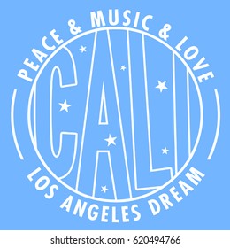 Vintage Typography Graphic with lettering 'Los Angeles Dream'. Vector Illustration. Apparel Print. T shirt Print