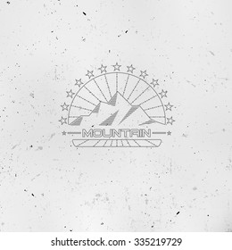 Vintage typography logo. Mountain.