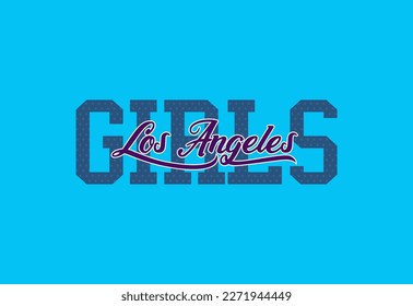 Vintage typography los angeles slogan print for graphic tee t shirt or sweatshirt - Vector
