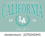 Vintage typography retro college varsity los angeles california venice beach slogan print with grunge effect for graphic tee t shirt or sweatshirt - Vector