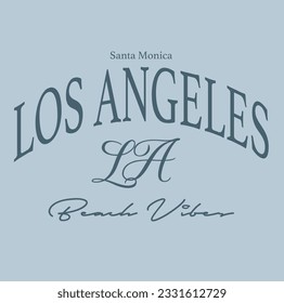 Vintage typography retro college varsity Los Angeles slogan print for graphic tee t shirt or sweatshirt - Vector