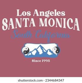 Vintage typography retro college varsity Los Angeles slogan print for graphic tee t shirt or sweatshirt - Vector
