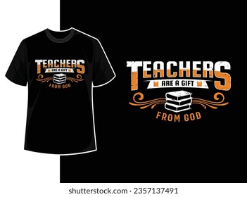 Vintage typography teacher t shirt design template with teacher day motivation quote and vector