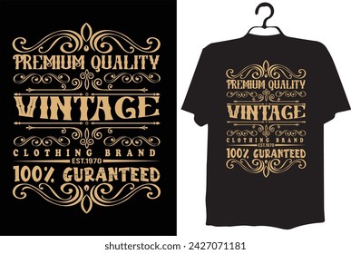 vintage typography t-shirt design(premium quality vintage clothing brand est.1970 100%guranteed.)