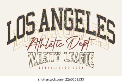 Vintage typography varsity college slogan text print for graphic tee t shirt or sweatshirt - Vector
