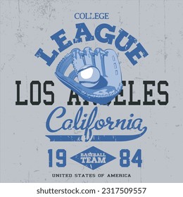 Vintage typography varsity college slogan text print for graphic tee t shirt or sweatshirt - Vector