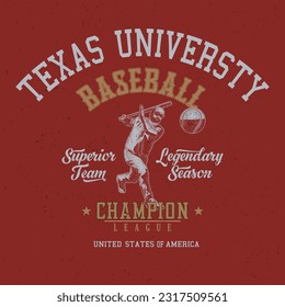 Vintage typography varsity college slogan text print for graphic tee t shirt or sweatshirt - Vector