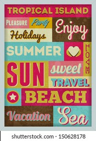 Ilustración vectorial de tipografía vintage con efectos de grunge. Se puede utilizar como póster o postal.
