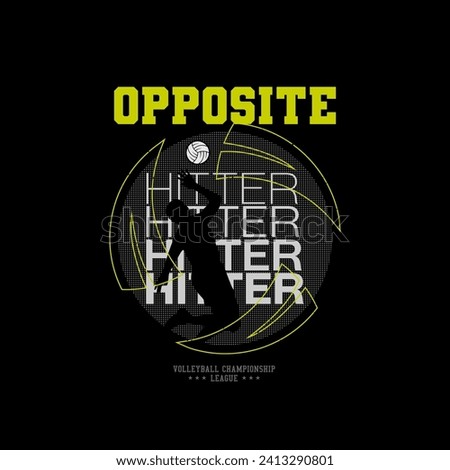 Vintage typography volleyball sport league championship slogan print - Vector