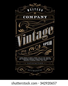 Vintage Typography Western Frame Label Border Vector Illustration