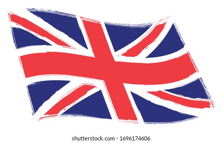 Vintage uk flag in grunge style.