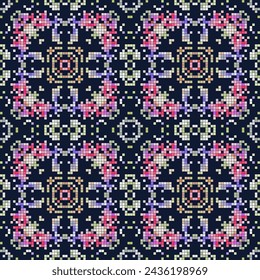 Vintage ukrainian pattern, Palestinian colored carpet. Rich ornament for fabric design, handmade, interior decoration, textiles.