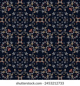 Vintage ukrainian pattern. Palestinian colored carpet. Rich ornament for fabric design, handmade, interior decoration, textiles. Brown background.