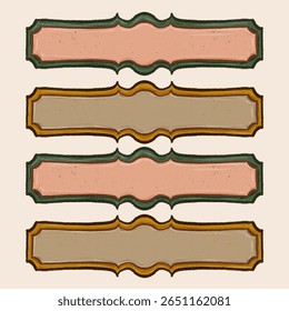 Vintage Unique Blank Folder Label Hand drawing Texture School And Bullet Journal Planner