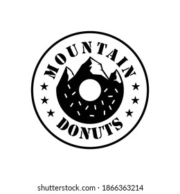 vintage unique donut mountain logo design on white background.Eps 10