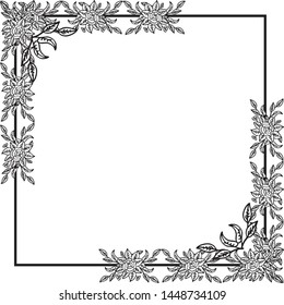 Vintage unique pattern floral, wallpaper wedding invitation card. Vector