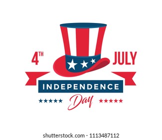 Vintage United States Of America 4th July Independence Day Logo Badge Illustration