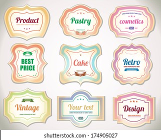 Vintage universal labels - versatile stickers - Flat design - stock vector