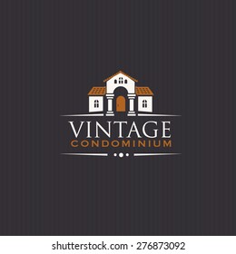 Vintage Upscale Condominium Creative Vector Emblem Concept