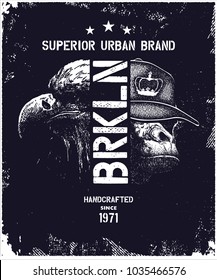 vintage urban typography, t-shirt graphics, vector illustration