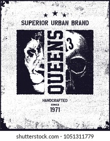 vintage urban typography, t-shirt graphics, vector illustration