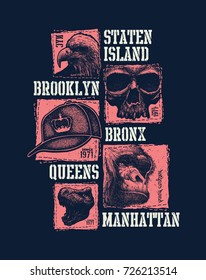 vintage urban typography, t-shirt graphics, vector illustration