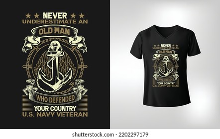 Vintage U.S. Navy Veteran T Shirt Design