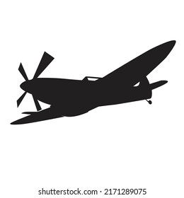 Vintage Us War Plane Icon Silhouette Vector Design