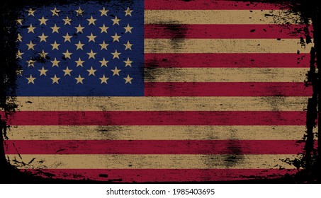 Vintage usa Flagge Hintergrund mit isolierten Grunge-Rändern. Vektorgrafik